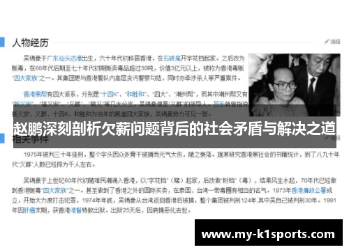 赵鹏深刻剖析欠薪问题背后的社会矛盾与解决之道